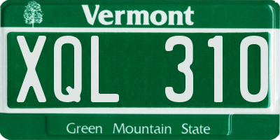 VT license plate XQL310