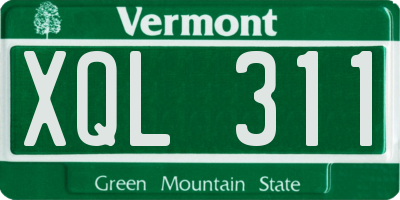 VT license plate XQL311