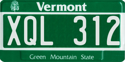 VT license plate XQL312