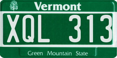 VT license plate XQL313