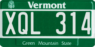 VT license plate XQL314