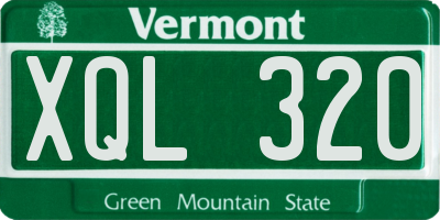 VT license plate XQL320