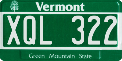 VT license plate XQL322