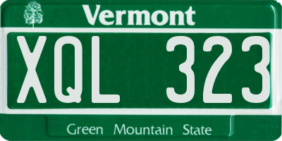 VT license plate XQL323