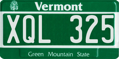 VT license plate XQL325