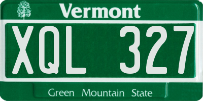 VT license plate XQL327