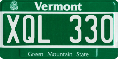 VT license plate XQL330