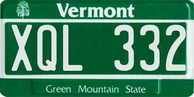 VT license plate XQL332