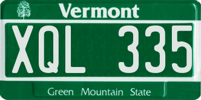 VT license plate XQL335