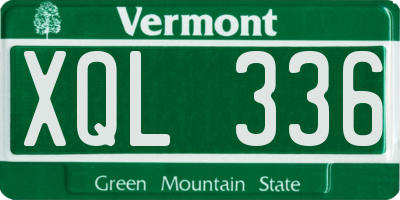 VT license plate XQL336