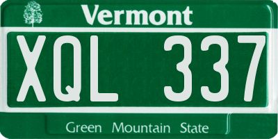 VT license plate XQL337