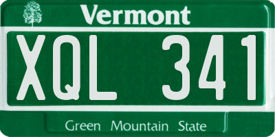VT license plate XQL341
