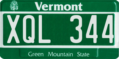 VT license plate XQL344