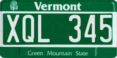 VT license plate XQL345