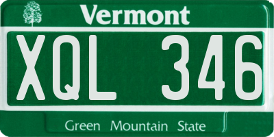VT license plate XQL346