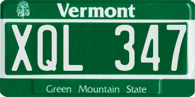 VT license plate XQL347