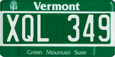 VT license plate XQL349