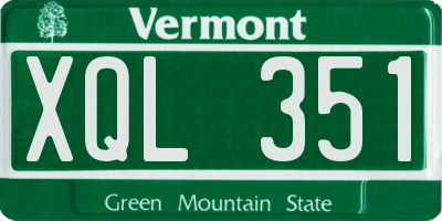 VT license plate XQL351