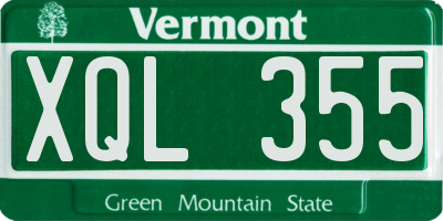 VT license plate XQL355
