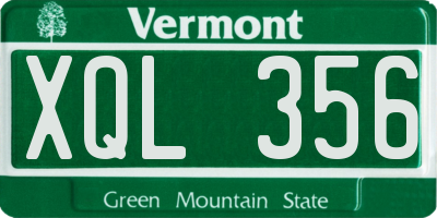 VT license plate XQL356