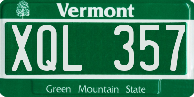 VT license plate XQL357