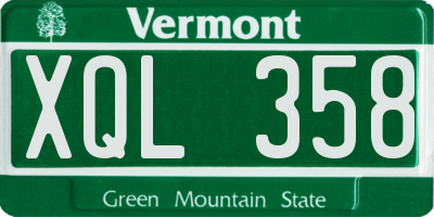 VT license plate XQL358
