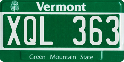 VT license plate XQL363
