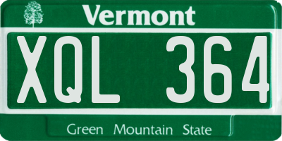 VT license plate XQL364
