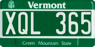 VT license plate XQL365