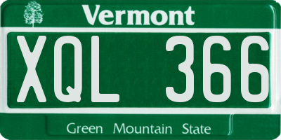 VT license plate XQL366