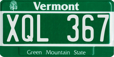 VT license plate XQL367