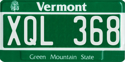 VT license plate XQL368