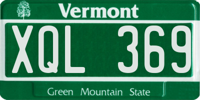 VT license plate XQL369