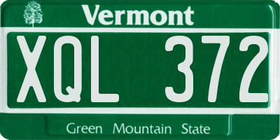 VT license plate XQL372