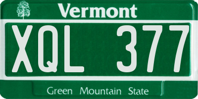 VT license plate XQL377