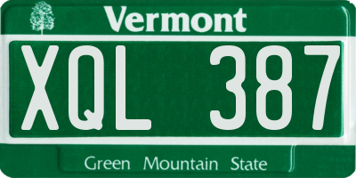 VT license plate XQL387