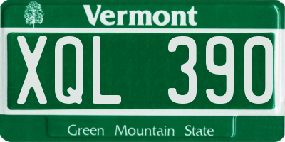 VT license plate XQL390