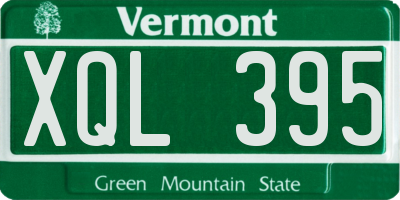 VT license plate XQL395