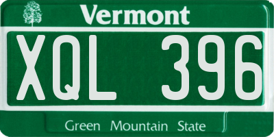 VT license plate XQL396