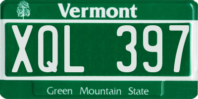 VT license plate XQL397