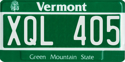VT license plate XQL405