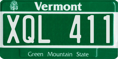 VT license plate XQL411