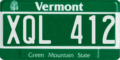 VT license plate XQL412