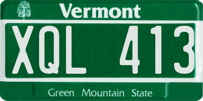 VT license plate XQL413