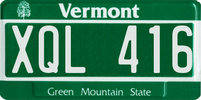 VT license plate XQL416