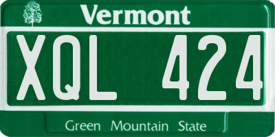 VT license plate XQL424