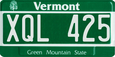 VT license plate XQL425