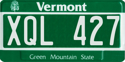 VT license plate XQL427