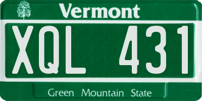 VT license plate XQL431