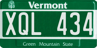 VT license plate XQL434